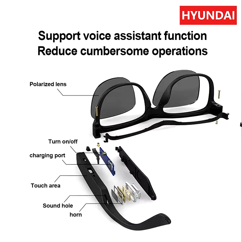 Choice C8 Bluetooth 5.4 Glasses Earphones with Low Latency HD Call Mic Out Door Sports Driving Multi-Function Sunglasses